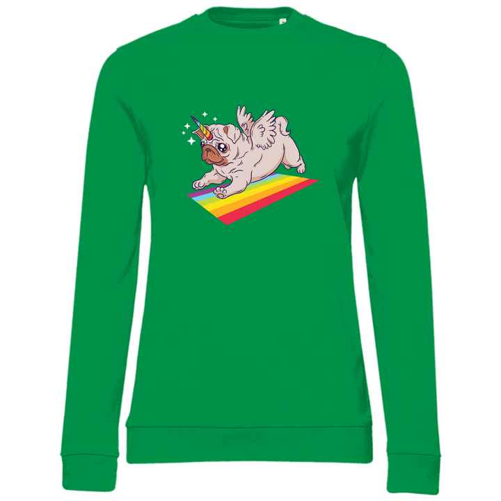 Einhorn Mops - Damen Sweatshirt - Textilzauber