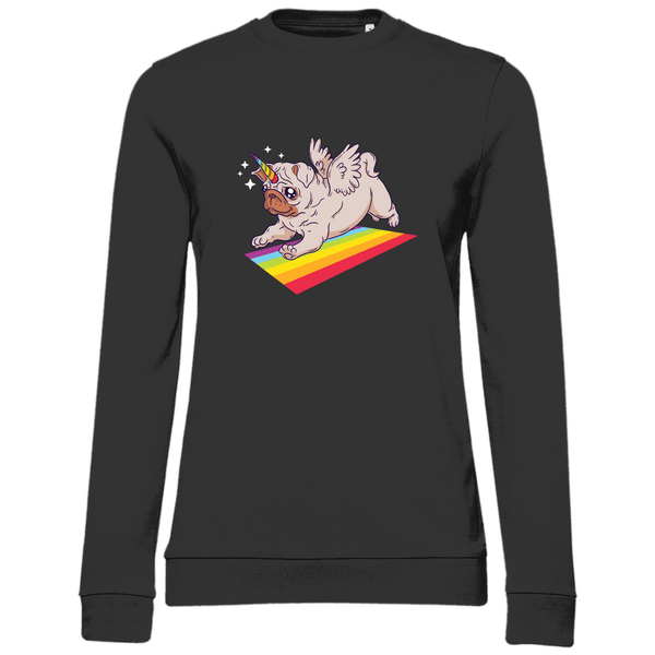 Einhorn Mops - Damen Sweatshirt - Textilzauber