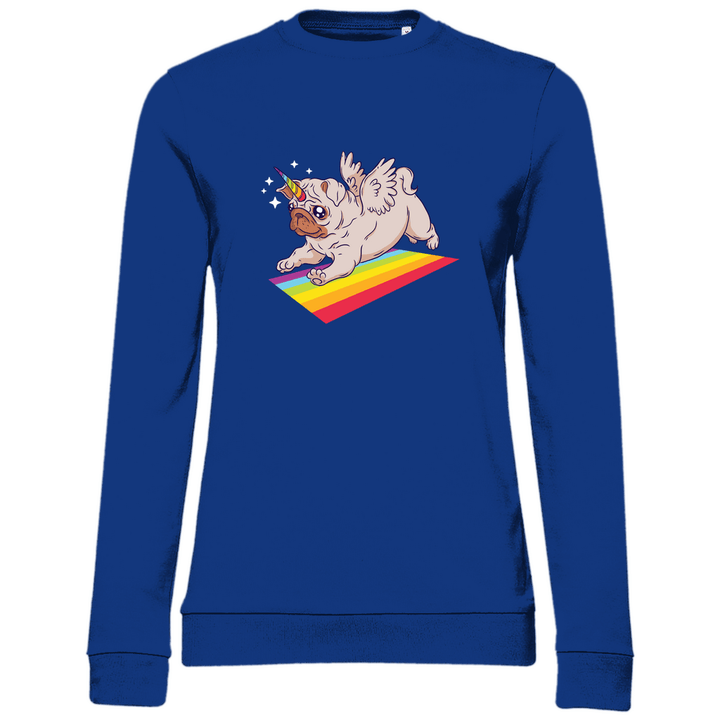 Einhorn Mops - Damen Sweatshirt - Textilzauber