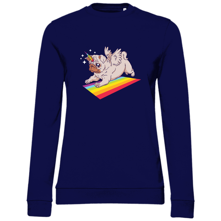 Einhorn Mops - Damen Sweatshirt - Textilzauber