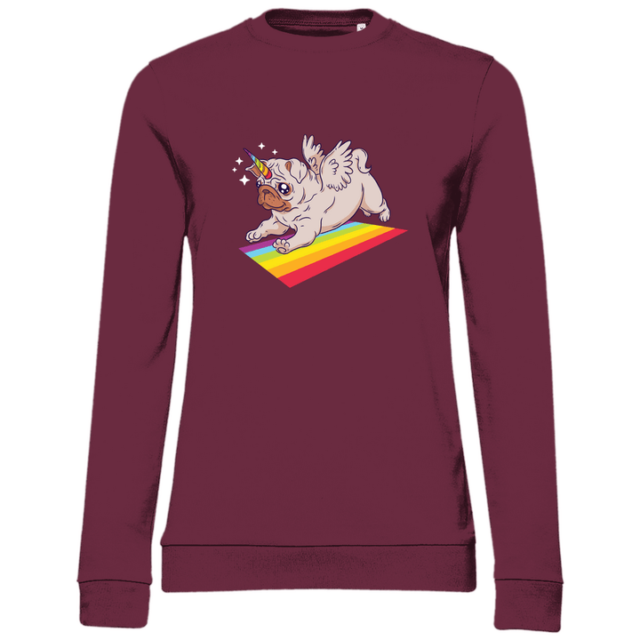 Einhorn Mops - Damen Sweatshirt - Textilzauber