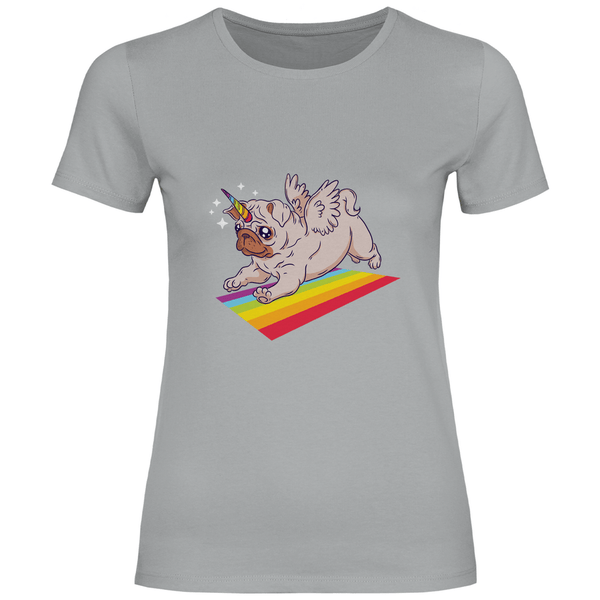 Einhorn Mops - Damen T - Shirt - Textilzauber