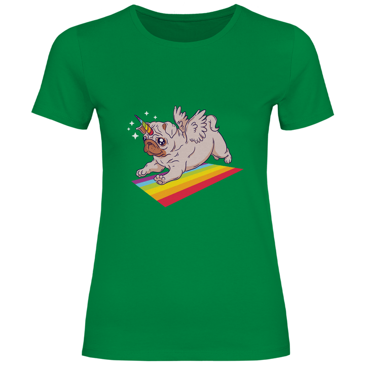Einhorn Mops - Damen T - Shirt - Textilzauber