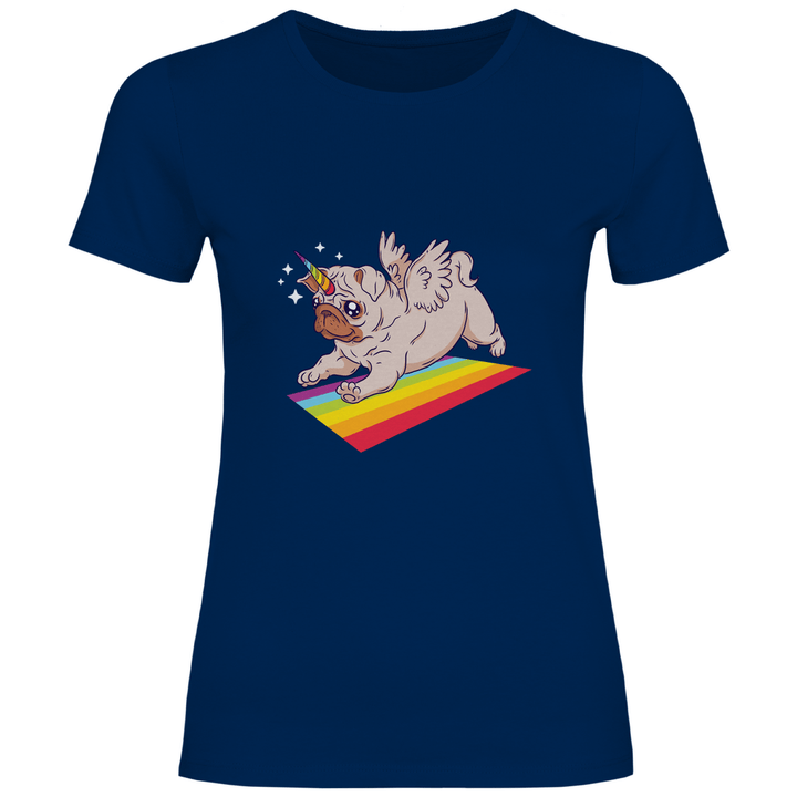 Einhorn Mops - Damen T - Shirt - Textilzauber
