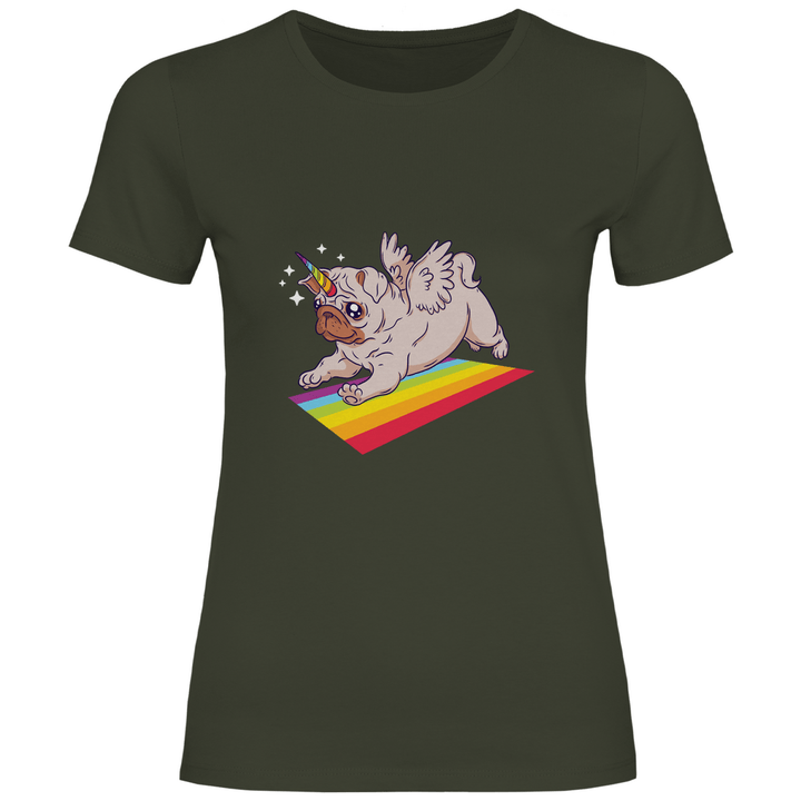 Einhorn Mops - Damen T - Shirt - Textilzauber