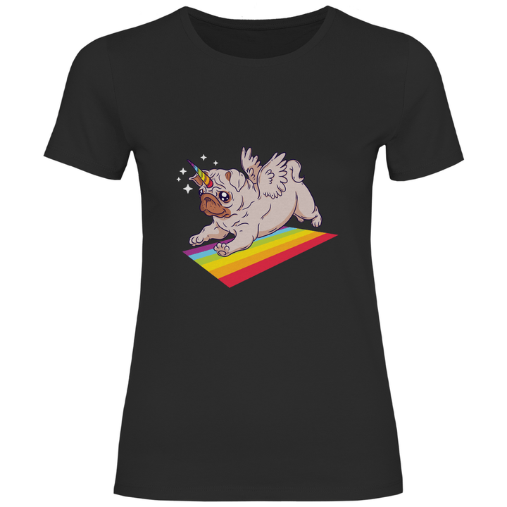 Einhorn Mops - Damen T - Shirt - Textilzauber
