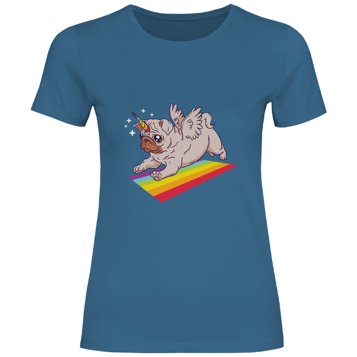 Einhorn Mops - Damen T - Shirt - Textilzauber