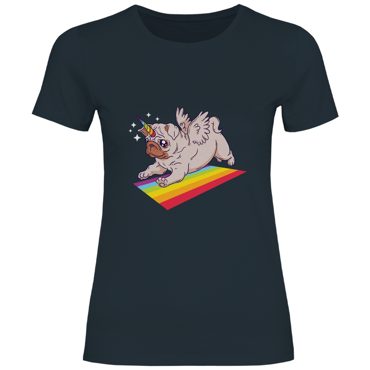 Einhorn Mops - Damen T - Shirt - Textilzauber