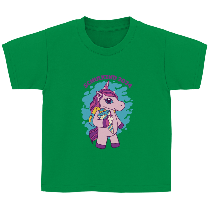 Einhorn Schulkind 2024 - Kinder T - Shirt - Textilzauber