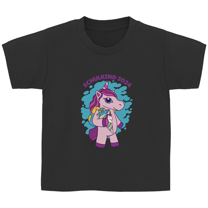Einhorn Schulkind 2024 - Kinder T - Shirt - Textilzauber