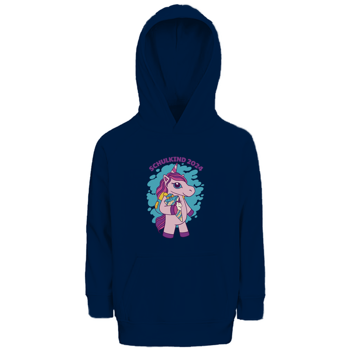 Einhorn Schulkind 2024 - Premium Bio Kinderhoodie - Textilzauber