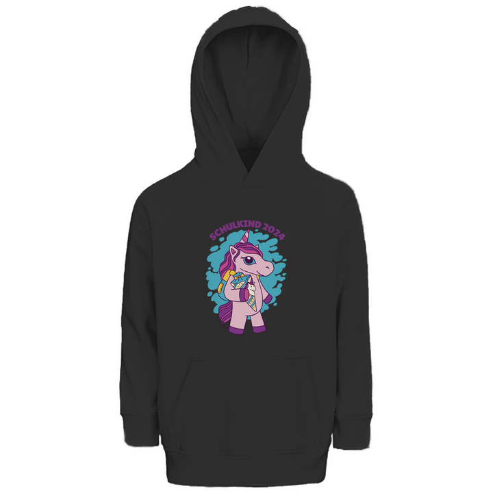 Einhorn Schulkind 2024 - Premium Bio Kinderhoodie - Textilzauber