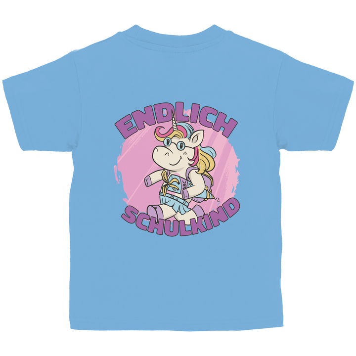 Einhorn Schulstart - Kinder T - Shirt mit Rückendruck - Textilzauber