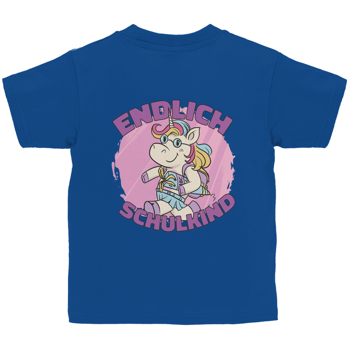 Einhorn Schulstart - Kinder T - Shirt mit Rückendruck - Textilzauber
