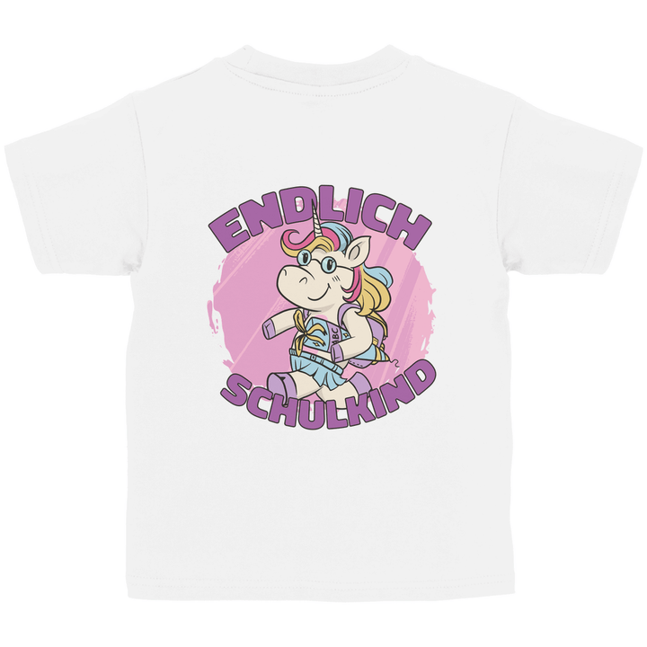 Einhorn Schulstart - Kinder T - Shirt mit Rückendruck - Textilzauber