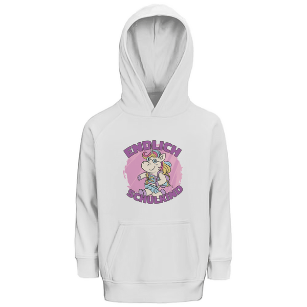 Einhorn Schulstart - Premium Bio Kinderhoodie - Textilzauber