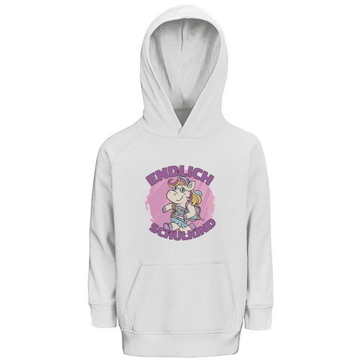 Einhorn Schulstart - Premium Bio Kinderhoodie - Textilzauber