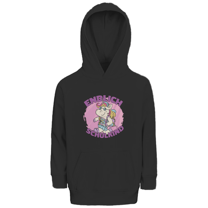 Einhorn Schulstart - Premium Bio Kinderhoodie - Textilzauber
