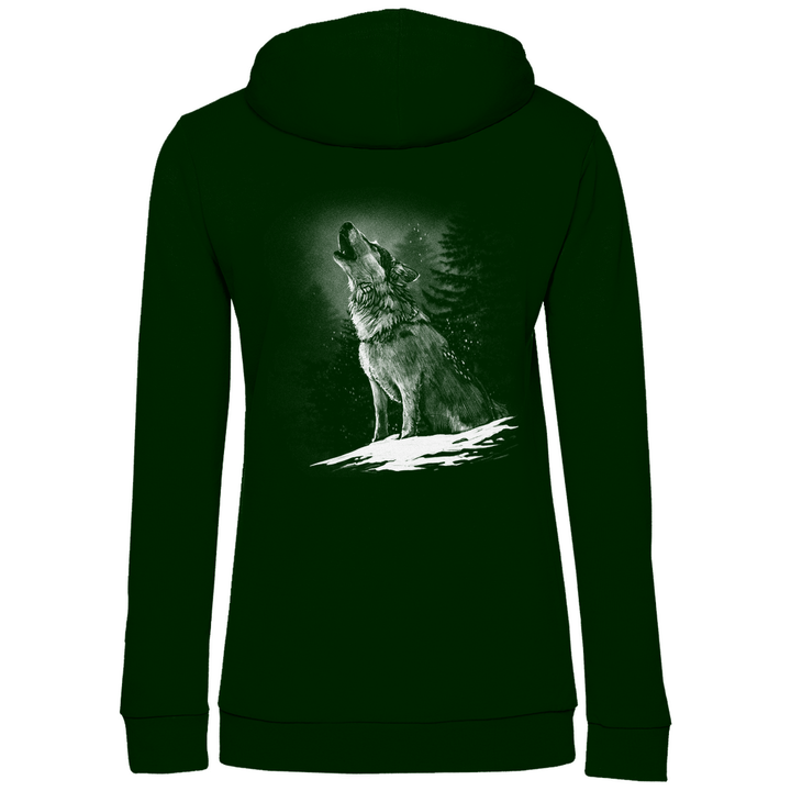 Einsamer Wolf - Damen Hoodie mit Rückendruck - Textilzauber