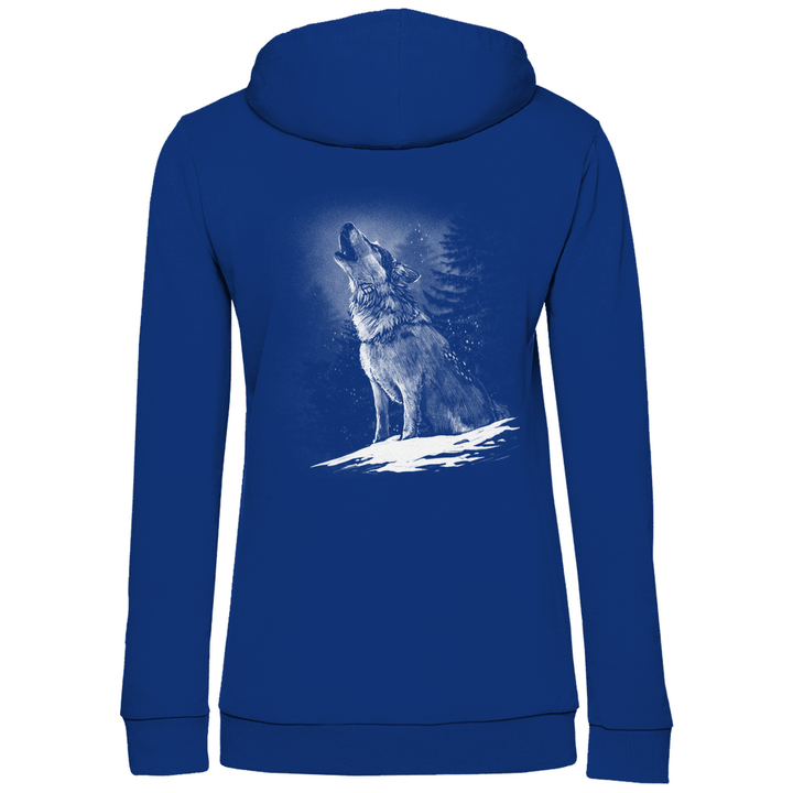 Einsamer Wolf - Damen Hoodie mit Rückendruck - Textilzauber