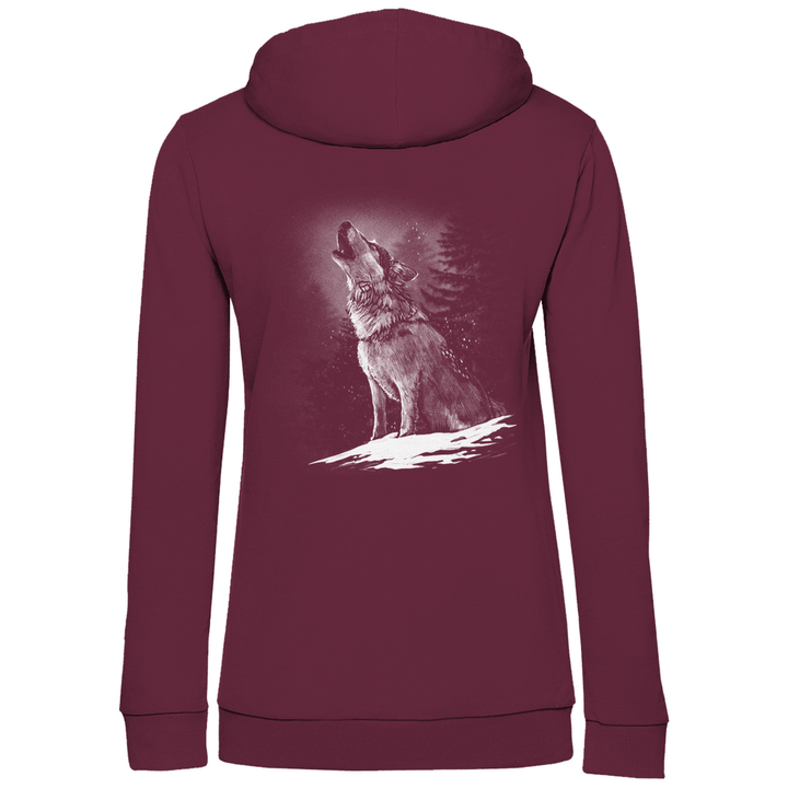 Einsamer Wolf - Damen Hoodie mit Rückendruck - Textilzauber