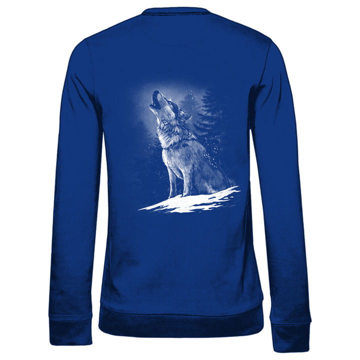 Einsamer Wolf - Damen Sweatshirt mit Rückendruck - Textilzauber