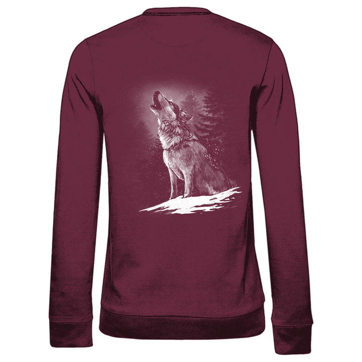 Einsamer Wolf - Damen Sweatshirt mit Rückendruck - Textilzauber