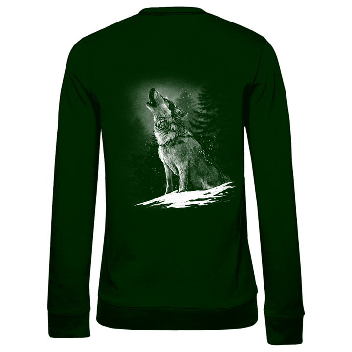 Einsamer Wolf - Damen Sweatshirt mit Rückendruck - Textilzauber