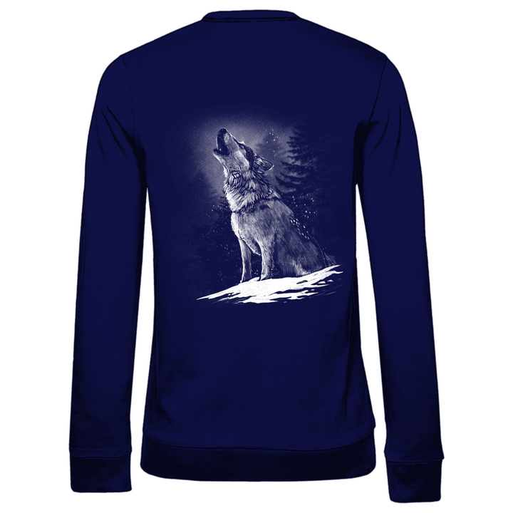 Einsamer Wolf - Damen Sweatshirt mit Rückendruck - Textilzauber