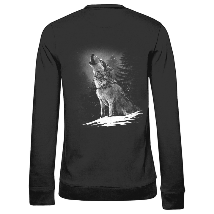 Einsamer Wolf - Damen Sweatshirt mit Rückendruck - Textilzauber