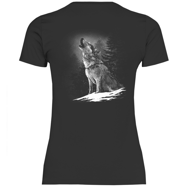 Einsamer Wolf - Damen T - Shirt mit Rückendruck - Textilzauber