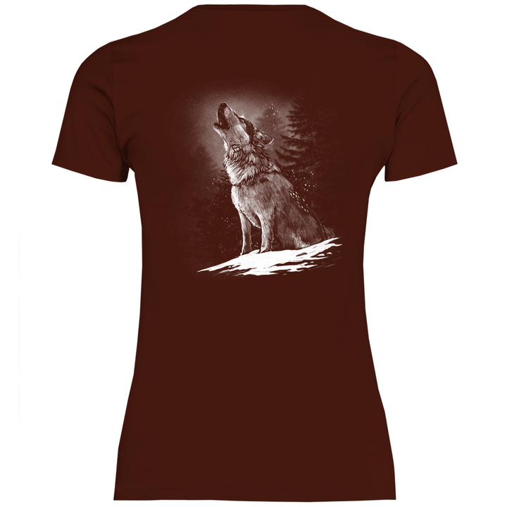 Einsamer Wolf - Damen T - Shirt mit Rückendruck - Textilzauber