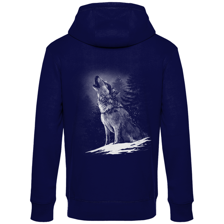Einsamer Wolf - Herren Hoodie mit Rückendruck - Textilzauber