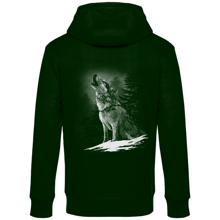 Einsamer Wolf - Herren Hoodie mit Rückendruck - Textilzauber