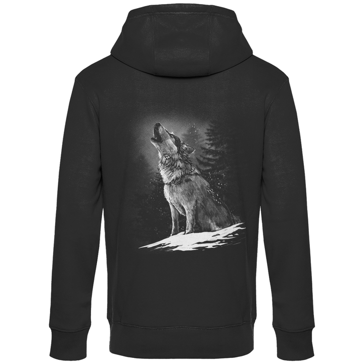 Einsamer Wolf - Herren Hoodie mit Rückendruck - Textilzauber