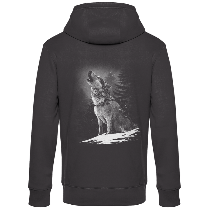 Einsamer Wolf - Herren Hoodie mit Rückendruck - Textilzauber