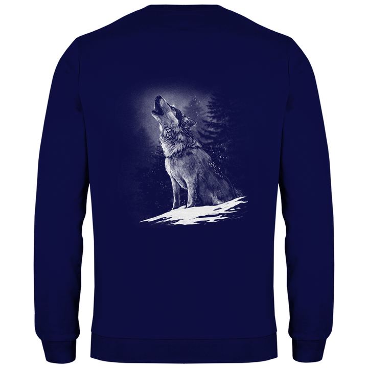 Einsamer Wolf - Herren Sweatshirt mit Rückendruck - Textilzauber