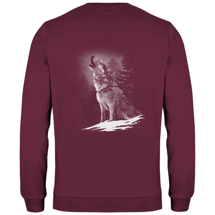 Einsamer Wolf - Herren Sweatshirt mit Rückendruck - Textilzauber