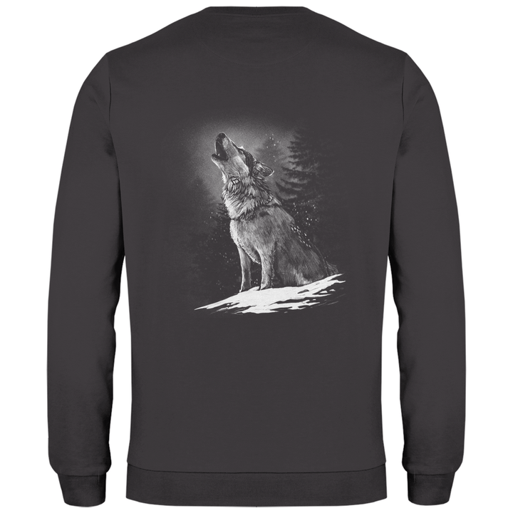 Einsamer Wolf - Herren Sweatshirt mit Rückendruck - Textilzauber