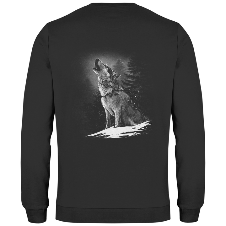 Einsamer Wolf - Herren Sweatshirt mit Rückendruck - Textilzauber