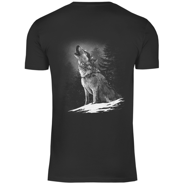 Einsamer Wolf - Herren T - Shirt mit Rückendruck - Textilzauber
