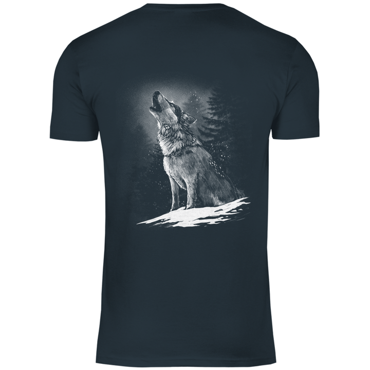 Einsamer Wolf - Herren T - Shirt mit Rückendruck - Textilzauber