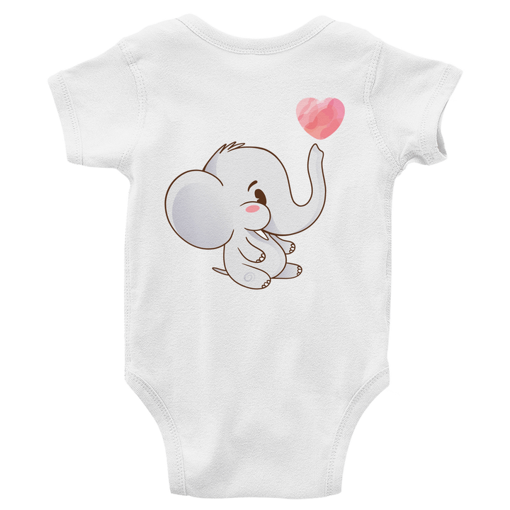 Elefant mit Herz Bio Baby - Body mit Rückendruck - Textilzauber
