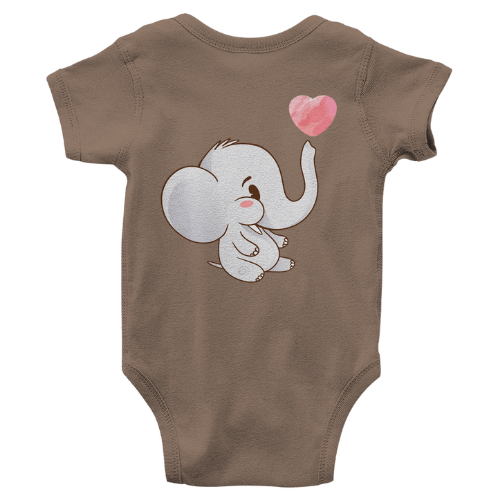 Elefant mit Herz Bio Baby - Body mit Rückendruck - Textilzauber