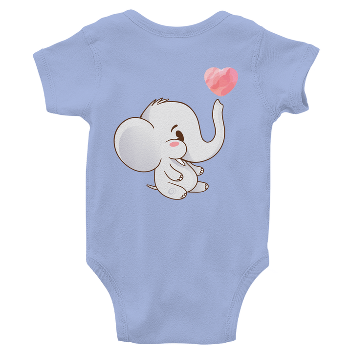 Elefant mit Herz Bio Baby - Body mit Rückendruck - Textilzauber