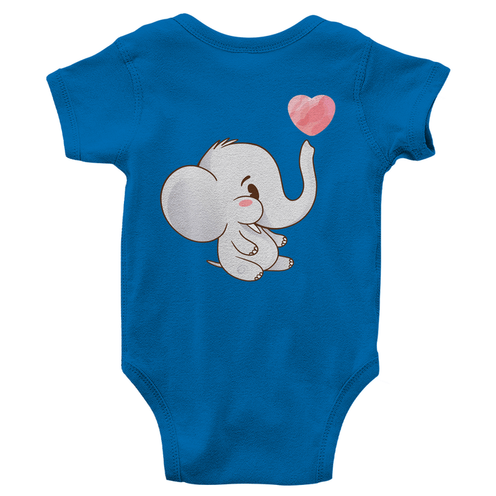 Elefant mit Herz Bio Baby - Body mit Rückendruck - Textilzauber