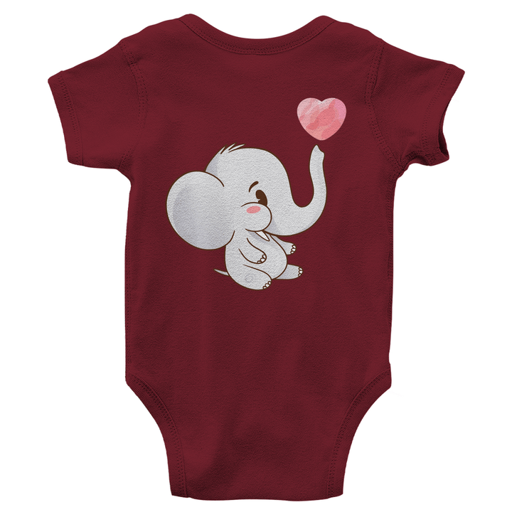 Elefant mit Herz Bio Baby - Body mit Rückendruck - Textilzauber