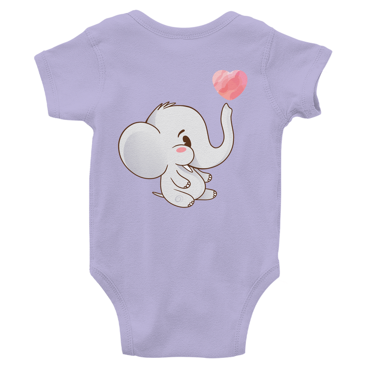 Elefant mit Herz Bio Baby - Body mit Rückendruck - Textilzauber
