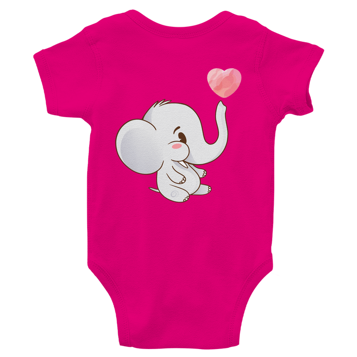 Elefant mit Herz Bio Baby - Body mit Rückendruck - Textilzauber