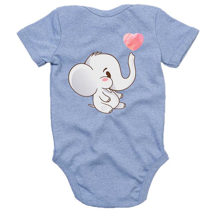 Elefant mit Herz Bio Baby - Body mit Rückendruck - Textilzauber